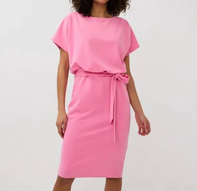 Esqualo Sasa Short Sleeve Batwing Dress In Rose In Pink