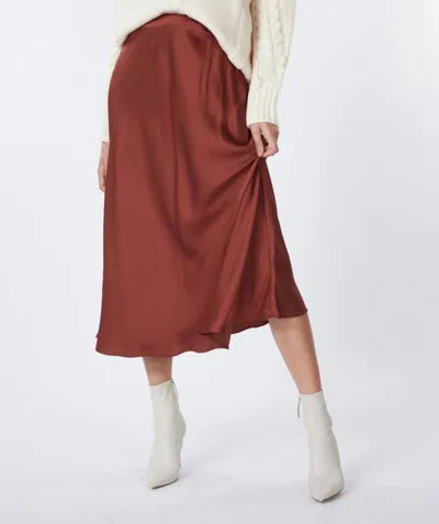 Esqualo Sateen Skirt In Copper Brown In Multi