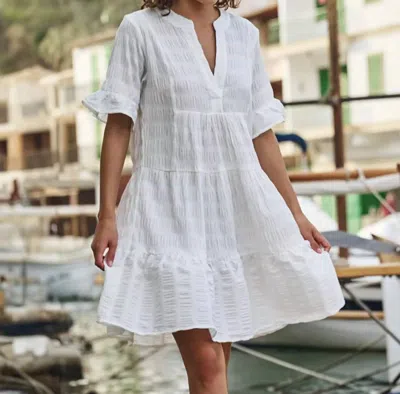 Esqualo Seersucker Dress In Off White