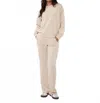 Esqualo Selma Straight Leg Modal Trousers In Natural In White