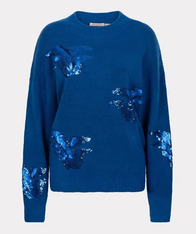Esqualo Sequins Sweater In Brilliant Blue