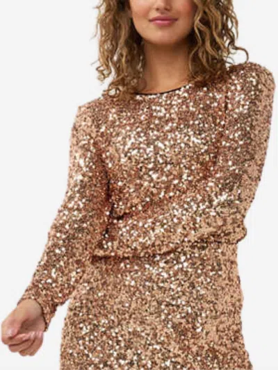 Esqualo Sequins Top In Amber Glow In Multi