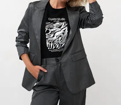 Esqualo Shimmer Blazer In Grey In Gray