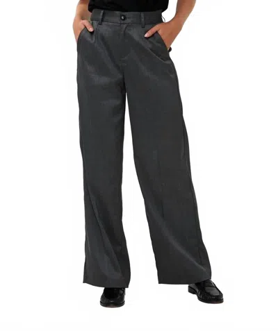 Esqualo Shimmer Crinkle Trouser In Grey In Gray