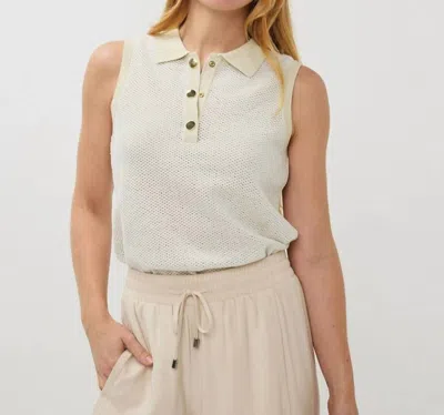 Esqualo Shimmer Sweater Polo In Light Stone In Neutral