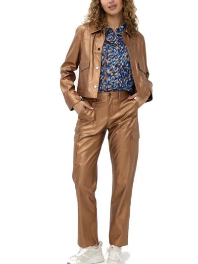 Esqualo Shiny Short Jacket In Brandy In Brown