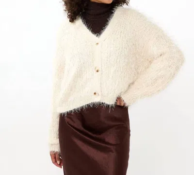 Esqualo Short Hairy Cardigan In Biscuit In Neutral