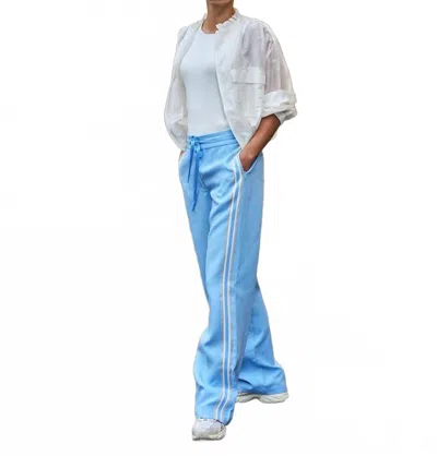 Esqualo Side Tape Seam Trousers In Pacific Blue