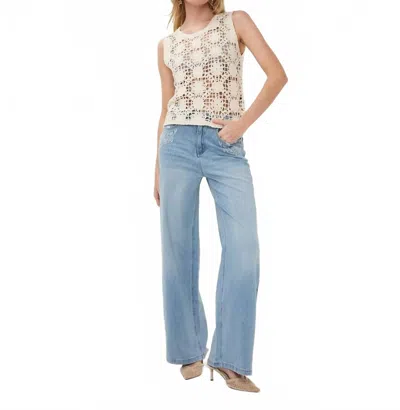 Esqualo Singlet Fancy Tape Yarn Tank In Natural In White