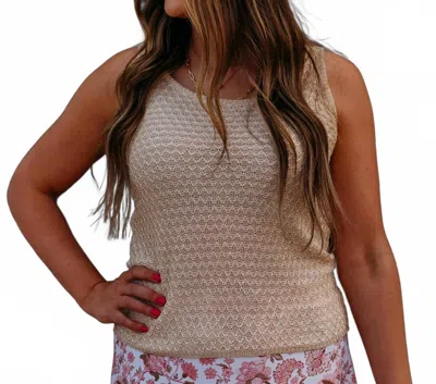 Esqualo Singlet Knit Sequin Top In Natural In Neutral