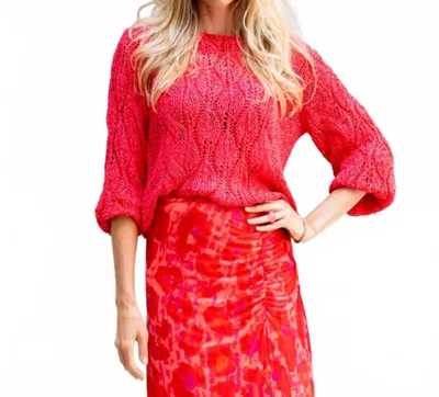 Esqualo Siva R-neck Tape Sweater In Strawberry In Red