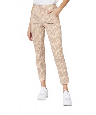 Esqualo Skylar Stretch Block Trousers In Sand In Brown