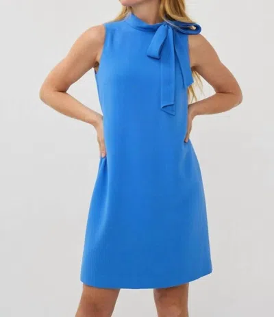 Esqualo Sleeveless Bow Dress In Blue