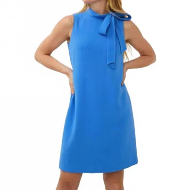 Esqualo Sleeveless Bow Dress In Blue