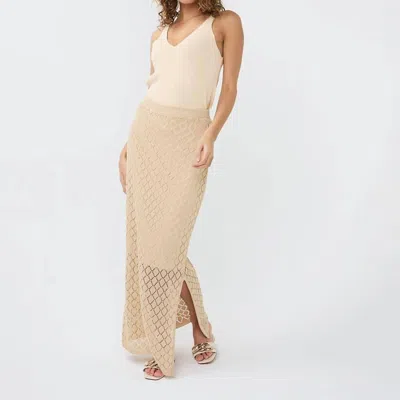 Esqualo Small Diamond Knit Skirt In Soft Gold In Neutral