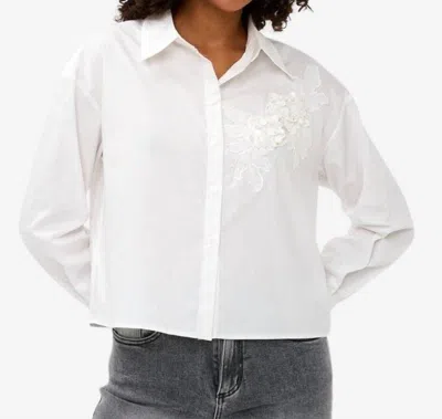 Esqualo Small Flower Patch Blouse In Off White