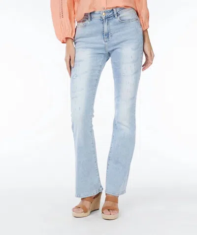 Esqualo Stick To It Flare Jeans In Light Wash In Blue