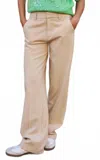 Esqualo Straight Leg Trouser Pant In Sand In Neutral