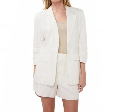 Esqualo Striped Linen Blazer In White