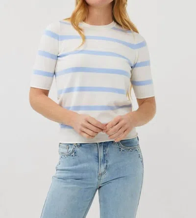 Esqualo Striped Sweater In Off White / Blue In Neutral