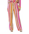 Esqualo Striped Wide Trousers In Multi In Pink