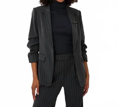 Esqualo Stripes Blazer In Dark Grey Melange In Gray
