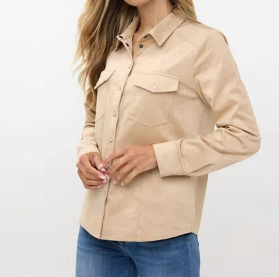 Esqualo Suedine Blouse In Sand In Brown