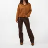 Esqualo Suedine Wide Jacket In Camel In Brown