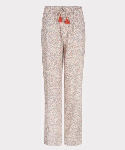 Esqualo Sunny Vibes Trousers In White/gray In Beige