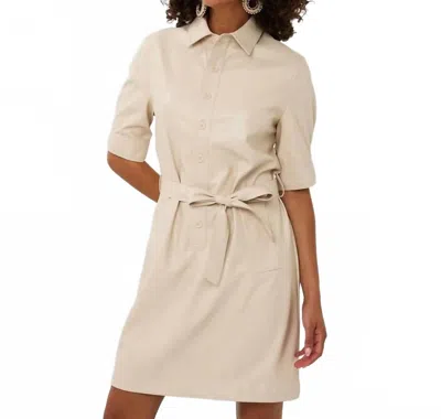 Esqualo Super Soft Vegan Leather Dress In Light Sand In Beige