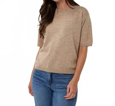 Esqualo Susanne Short Sleeve Sweater In Taupe In Brown
