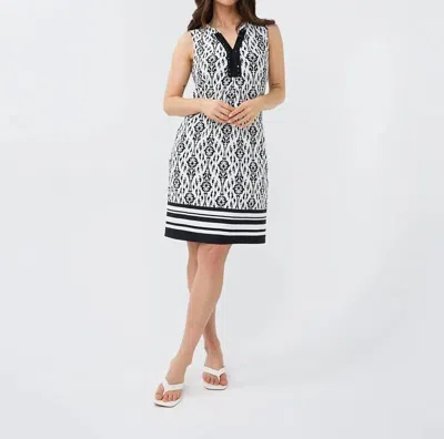 Esqualo Suzan Sleeveless Mini Dress In Tone Ikat Print In Gray