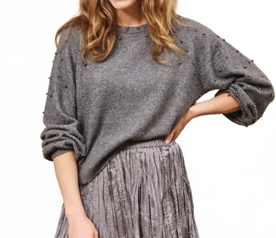 Esqualo Suzette Ragland Sleeve Sweater In Dark Grey Melange In Gray