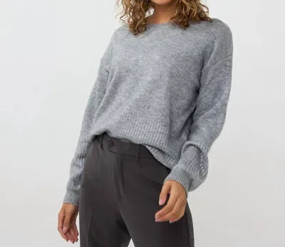 Esqualo Svala Melange Strass Stones Sweater In Grey In Gray