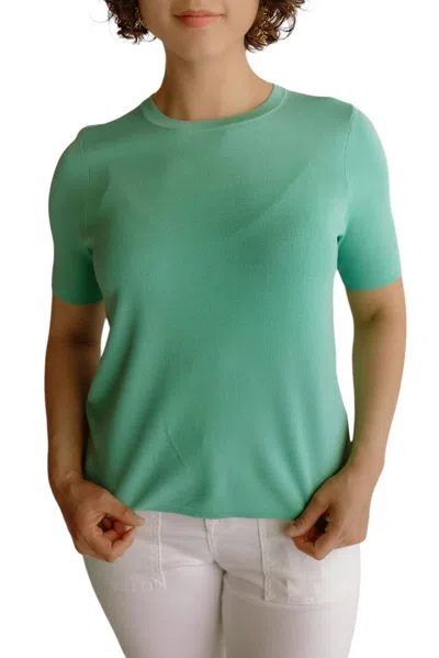 Esqualo Sweater R Neck Short Sleeve In Pool Blue