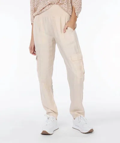 Esqualo Tana Rib Cupro Trousers In Sand In Neutral