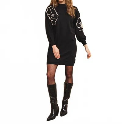 Esqualo Tape Flower Dress In Black