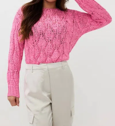 Esqualo Tape Yarn Sweater In Rose
