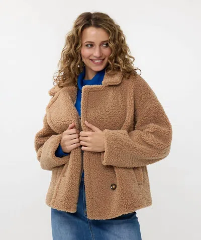 Esqualo Teddy Jacket In Brandy In Brown