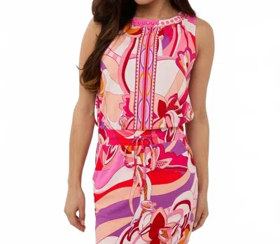 Esqualo Tira Sleveless Top In Beads Disco Hit In Pink