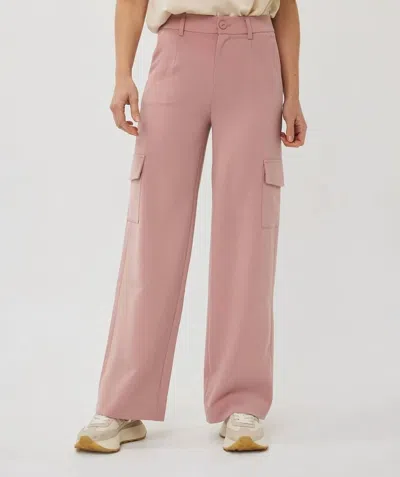 Esqualo Tira Wide Cargo City Trousers In Chalk Pink In Multi