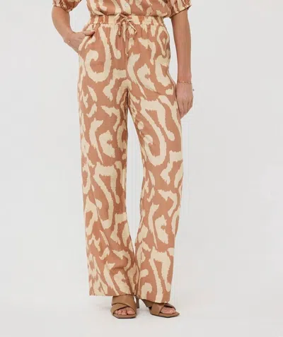 Esqualo Toma Wide Leg Trousers In Solar Swing In Brown