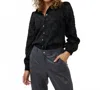 Esqualo Tone On Tone Floral Jacquard Blouse In Black