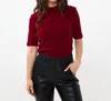 Esqualo Wrinkle Waist Top In Wine Red In Red