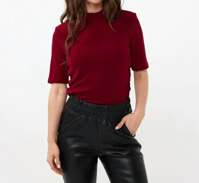 ESQUALO TOP WRINKLED WAIST IN WINE RED