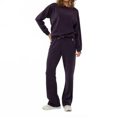 Esqualo Trine Satin Pocket Trousers In Dark Purple