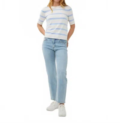 Esqualo Trousers Embroidery Jeans In Denim Blue