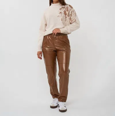 Esqualo Trousers Metallic Pullup Pants In Bronze Metallic In Brown