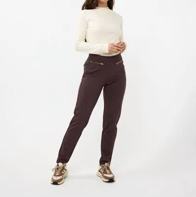 Esqualo Trousers Punto Zipper Pocket In Chocolate In Gold