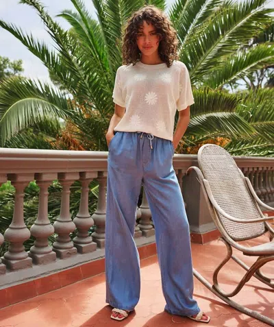 Esqualo Tudi Trousers In Chambray In Blue